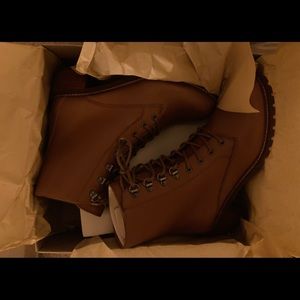 Madewell Julien Lace-Up Lugsole Boot in Leather